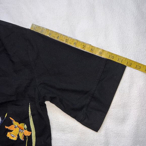 ASOS Black Flower Embroidered 3/4 Sleeve Knee Length Dress- M - Picture 12 of 12